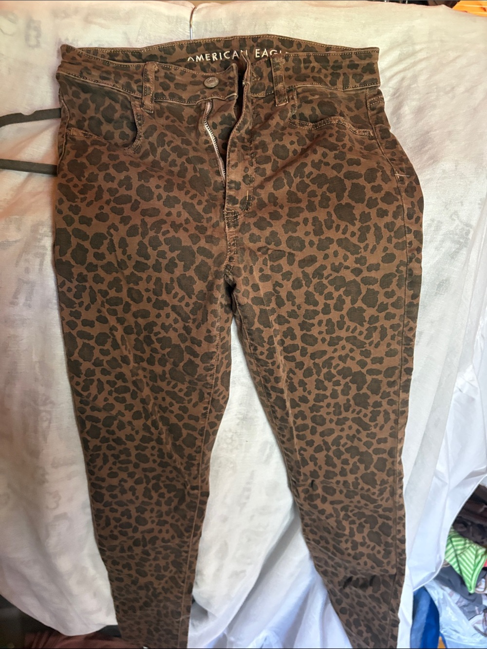 American Eagle Outfitters Leopard Print Skinny Jeans - Brown